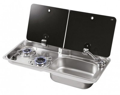 CAN FL1765 Çift Kapaklı Evye Ocak Kombinasyonu