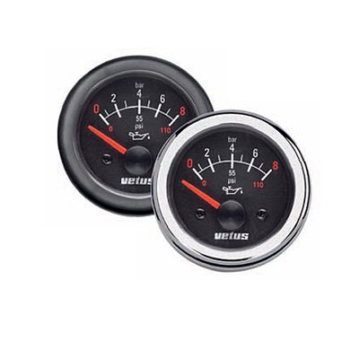 Vetus Yağ Basınç Göstergesi 12V - Siyah Kadranlı